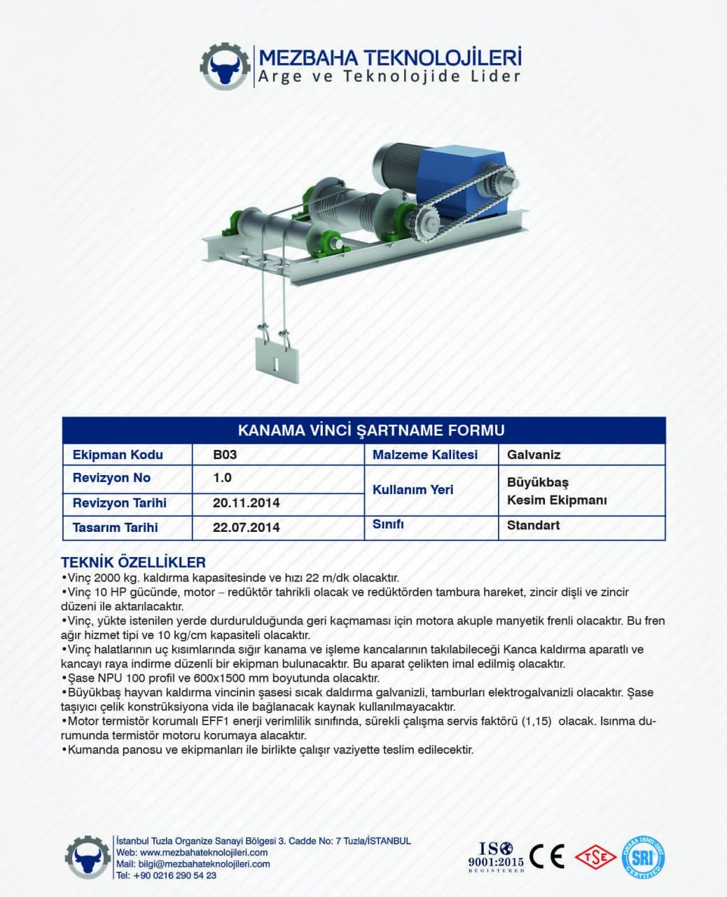 2018 Mezbaha Sistemleri Katalog — Page 13 / 155