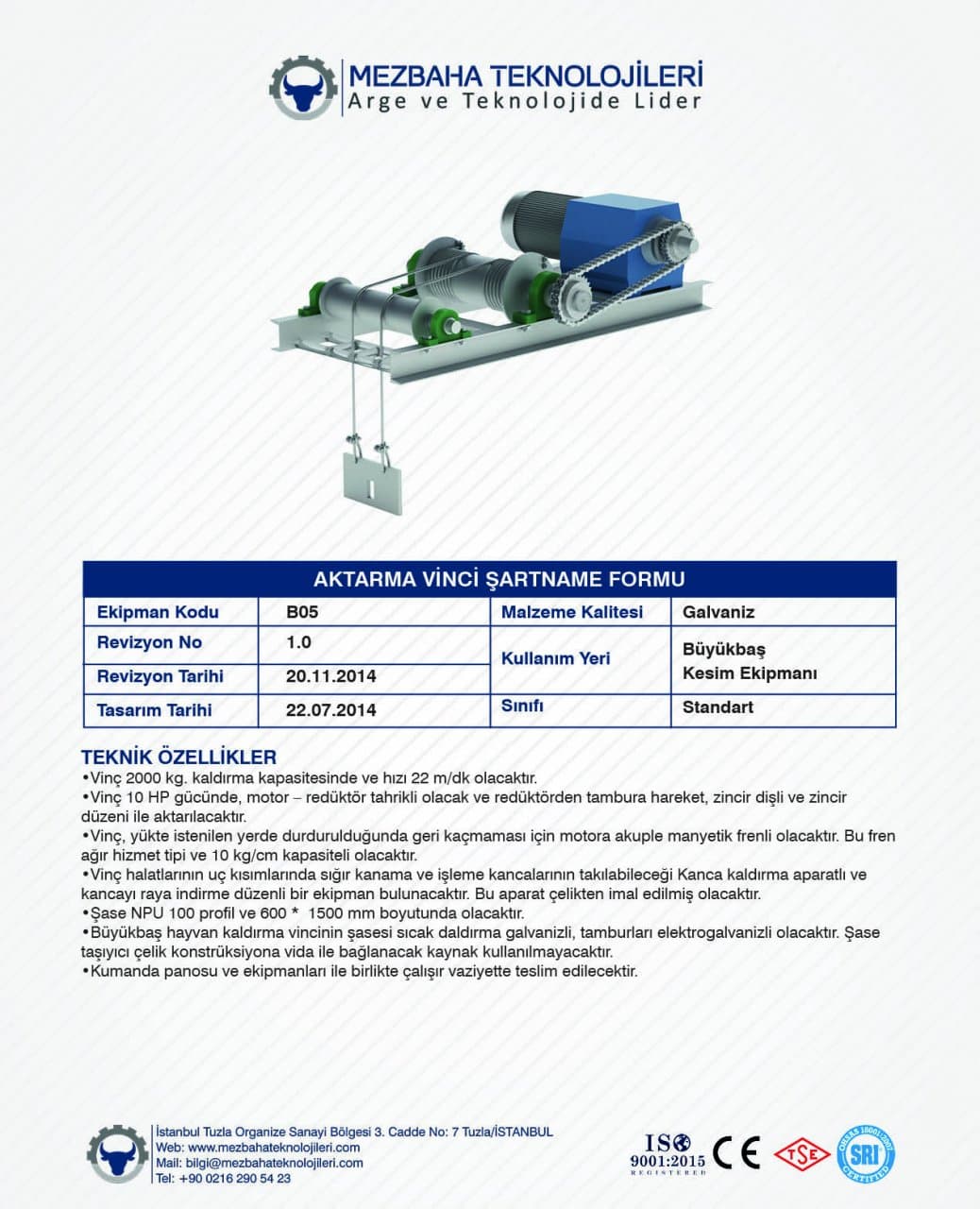 2018 Mezbaha Sistemleri Katalog — Page 17 / 155