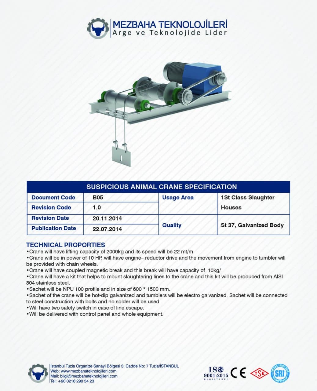 2018 Mezbaha Sistemleri Katalog — Page 18 / 155