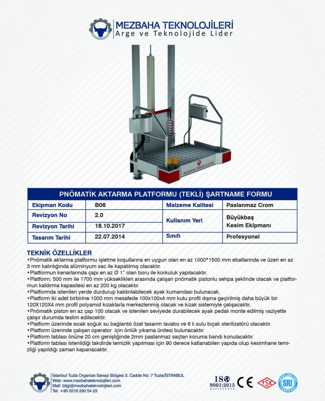 2018 Mezbaha Sistemleri Katalog — Page 19 / 155