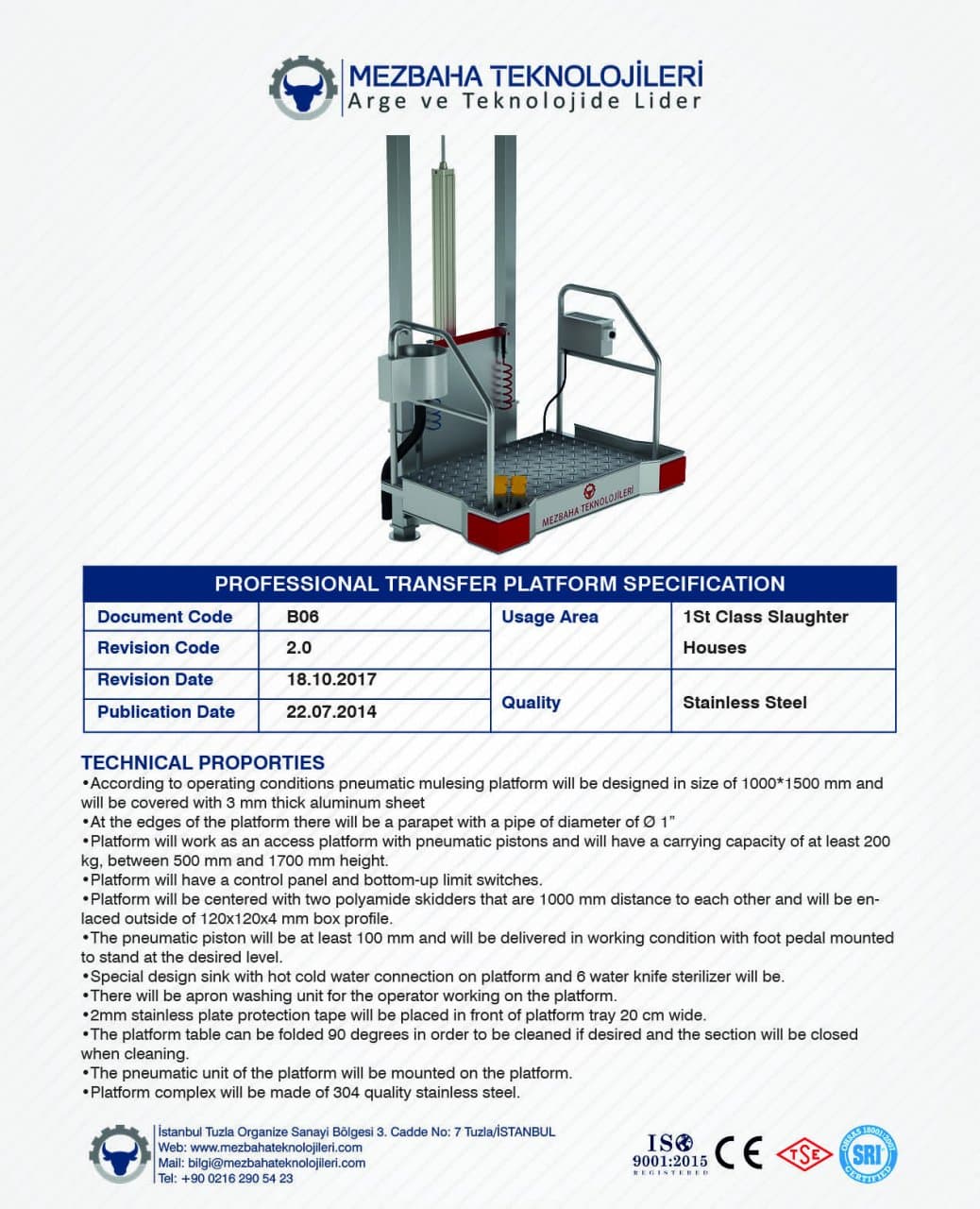 2018 Mezbaha Sistemleri Katalog — Page 20 / 155