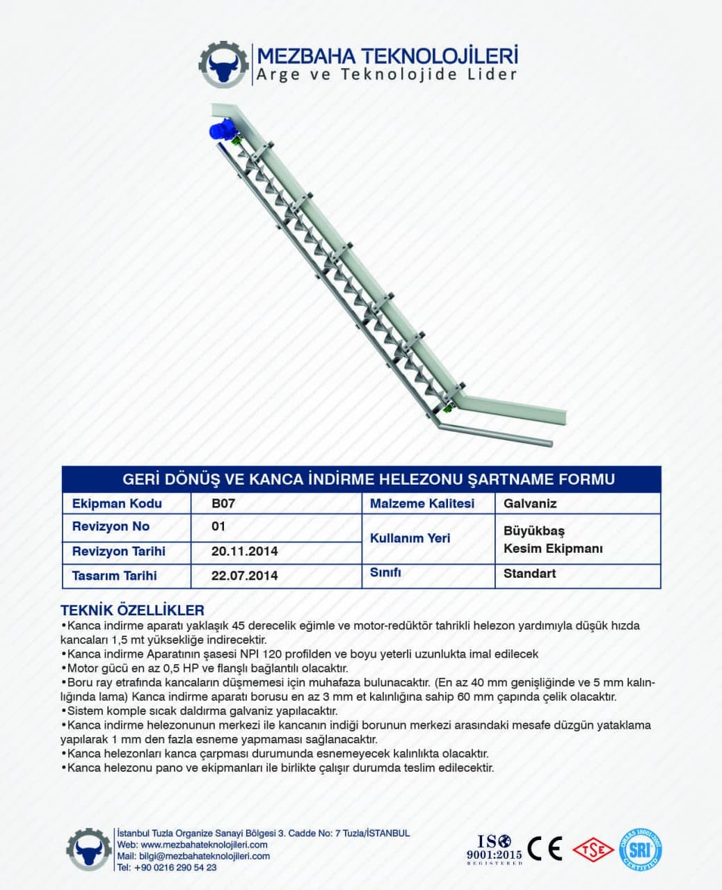 2018 Mezbaha Sistemleri Katalog — Page 21 / 155