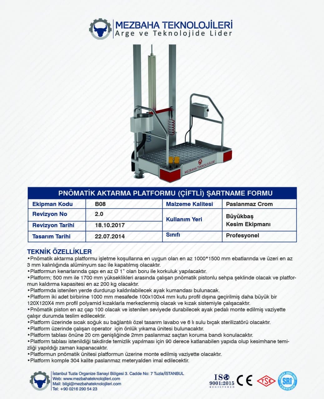 2018 Mezbaha Sistemleri Katalog — Page 23 / 155
