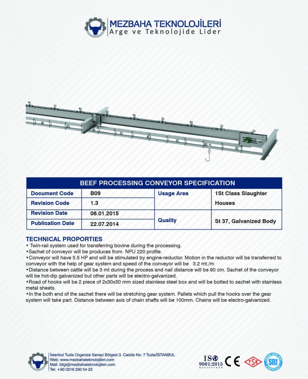 2018 Mezbaha Sistemleri Katalog — Page 26 / 155
