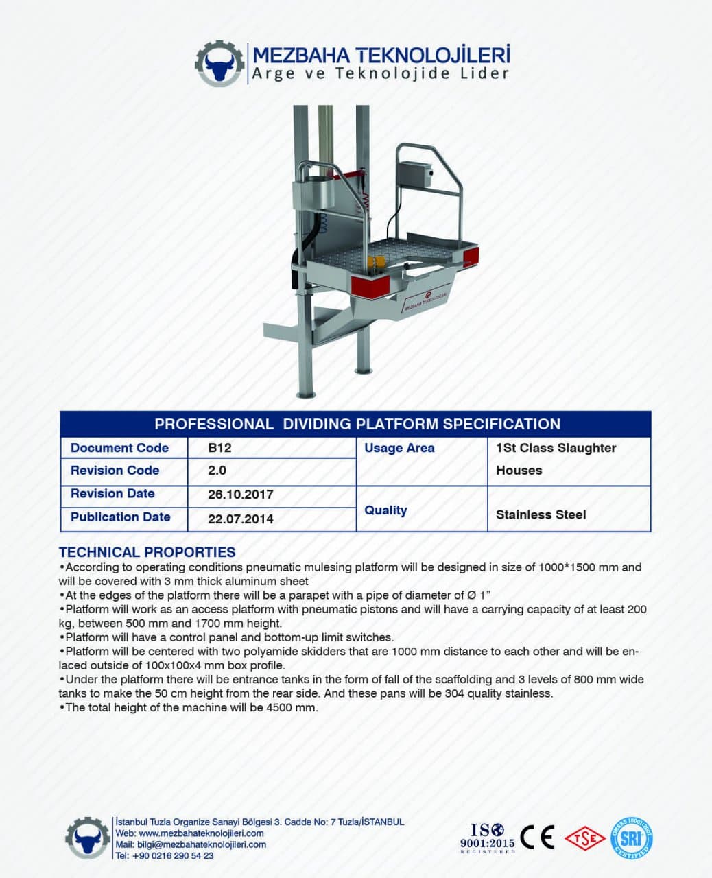 2018 Mezbaha Sistemleri Katalog — Page 32 / 155