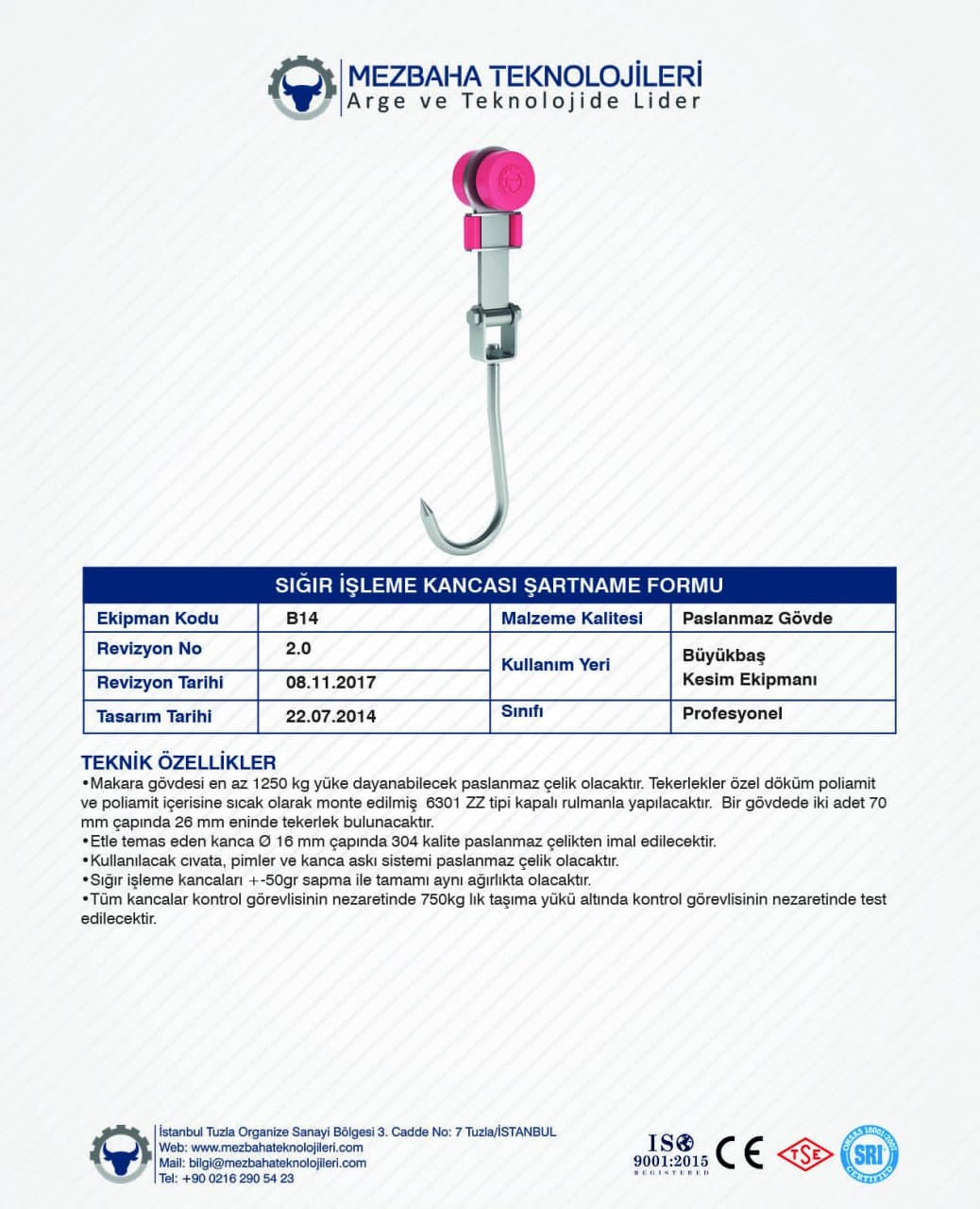 2018 Mezbaha Sistemleri Katalog — Page 33 / 155