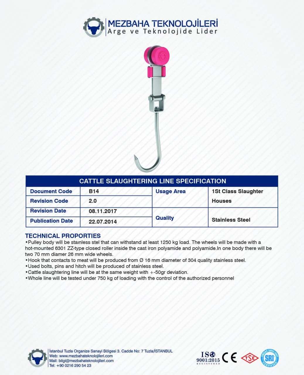 2018 Mezbaha Sistemleri Katalog — Page 34 / 155