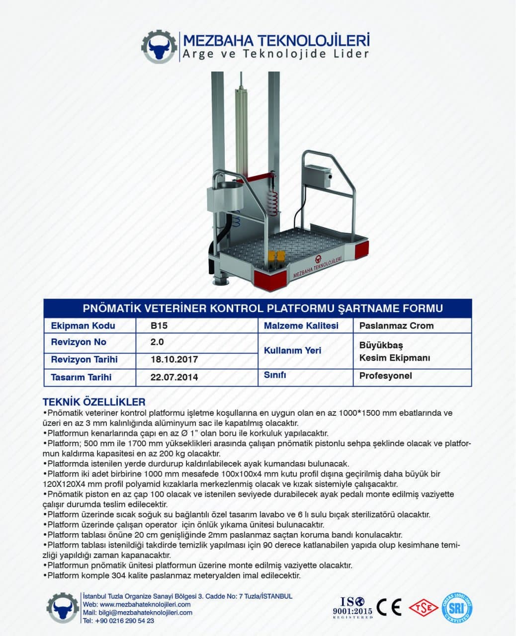 2018 Mezbaha Sistemleri Katalog — Page 35 / 155