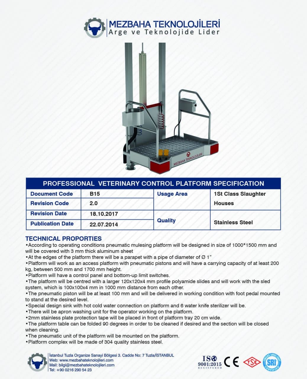 2018 Mezbaha Sistemleri Katalog — Page 36 / 155