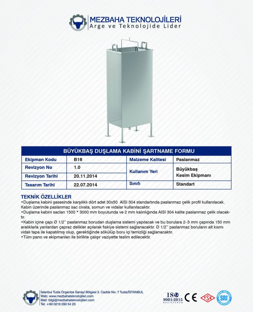 2018 Mezbaha Sistemleri Katalog — Page 37 / 155