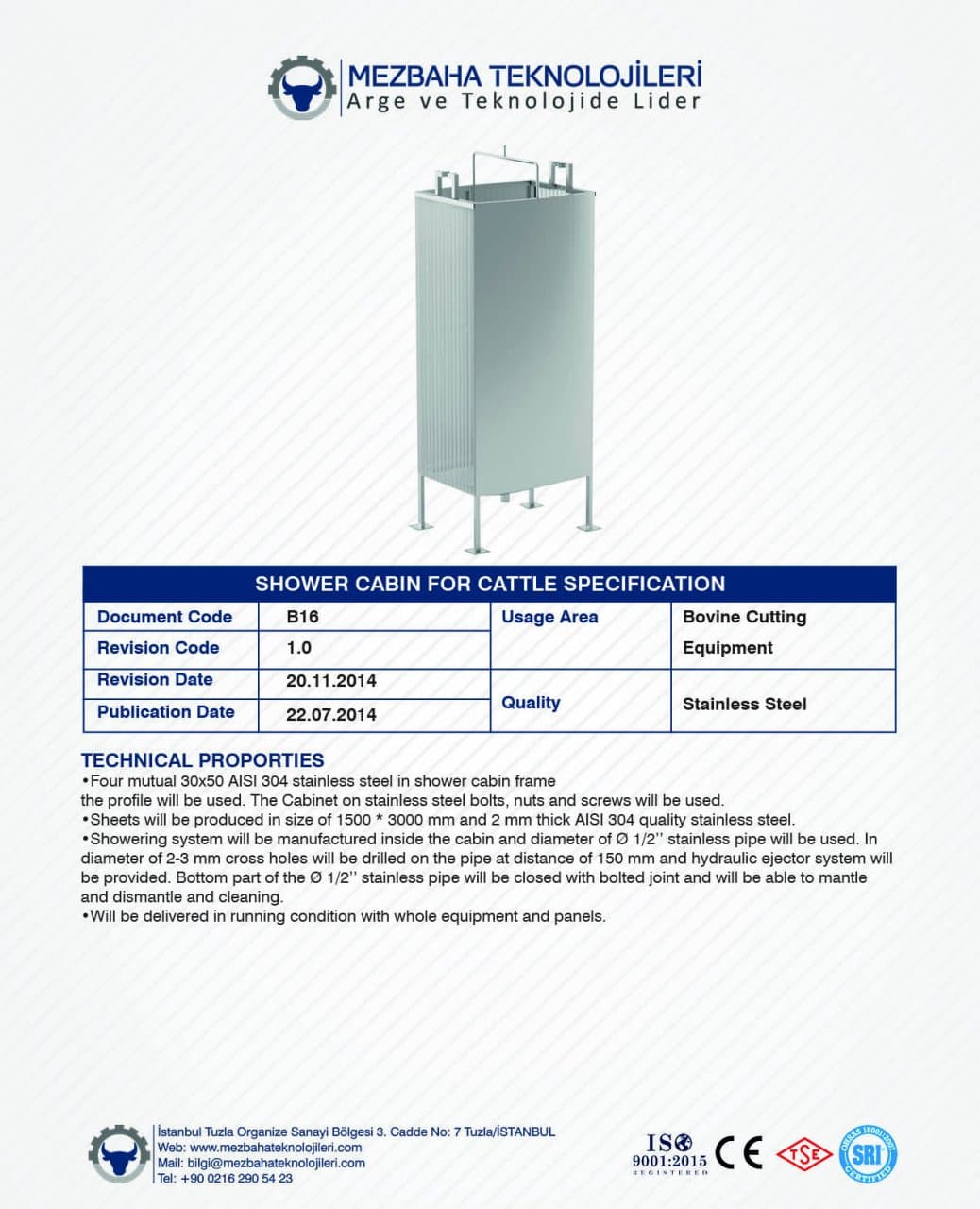 2018 Mezbaha Sistemleri Katalog — Page 38 / 155