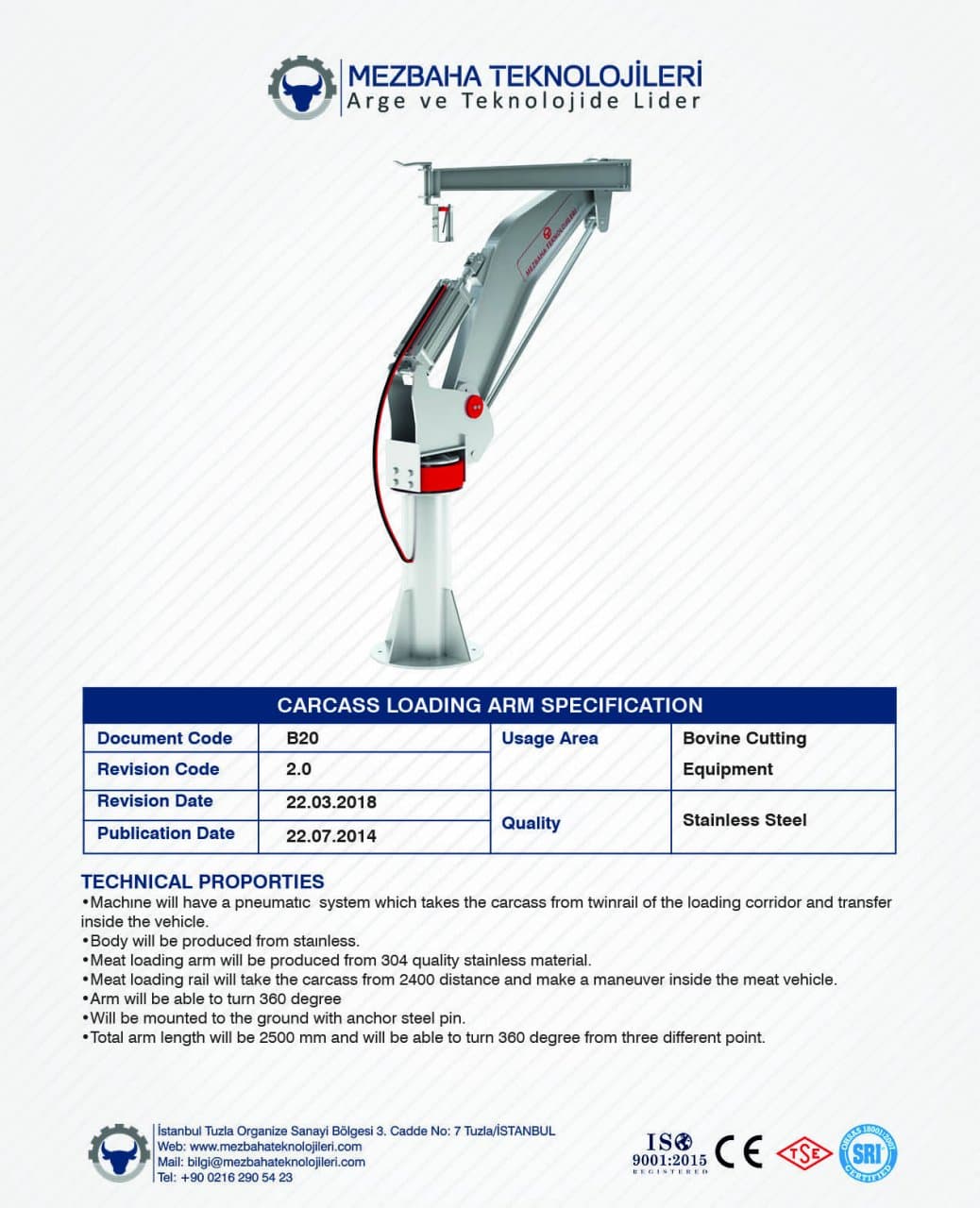 2018 Mezbaha Sistemleri Katalog — Page 44 / 155