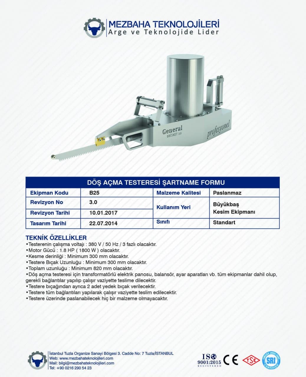 2018 Mezbaha Sistemleri Katalog — Page 49 / 155