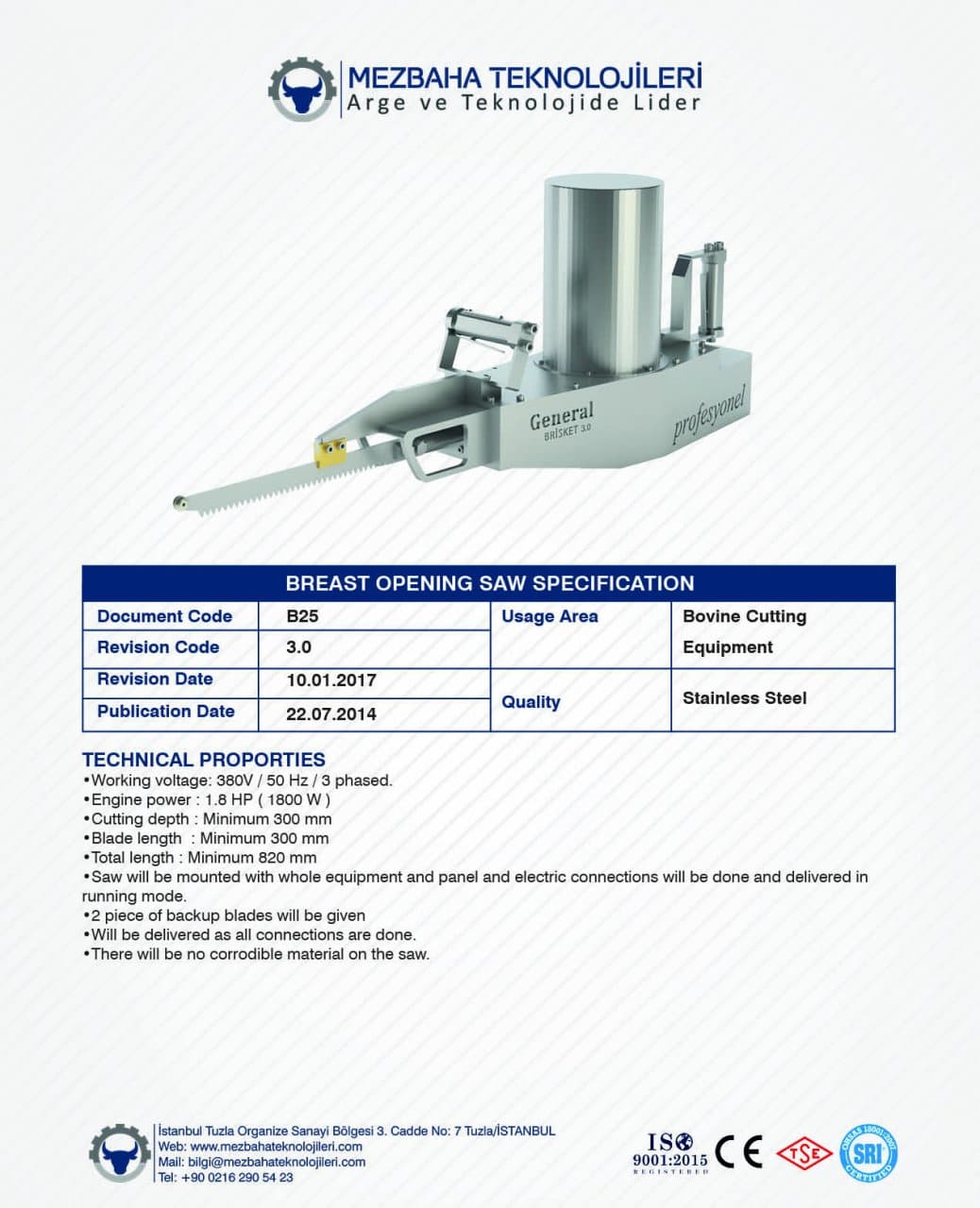 2018 Mezbaha Sistemleri Katalog — Page 50 / 155