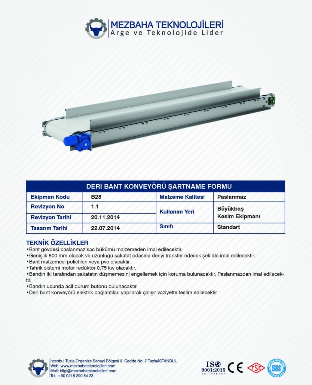 2018 Mezbaha Sistemleri Katalog — Page 53 / 155