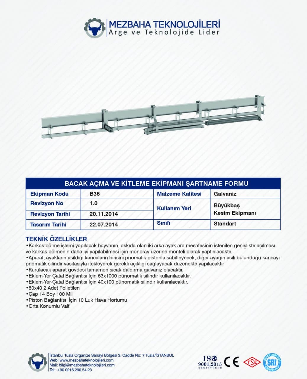 2018 Mezbaha Sistemleri Katalog — Page 57 / 155