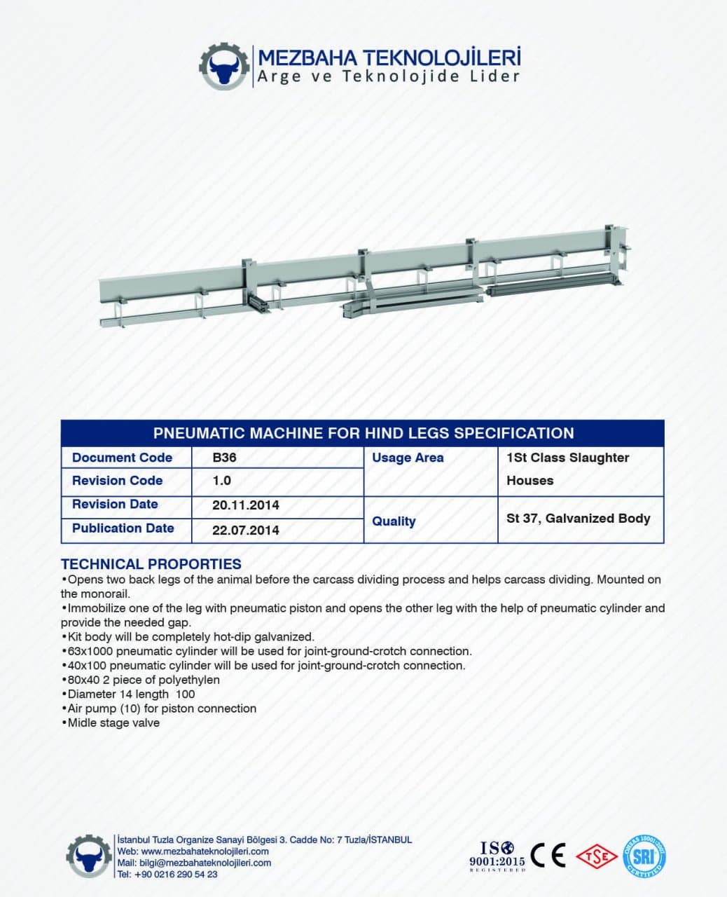 2018 Mezbaha Sistemleri Katalog — Page 58 / 155