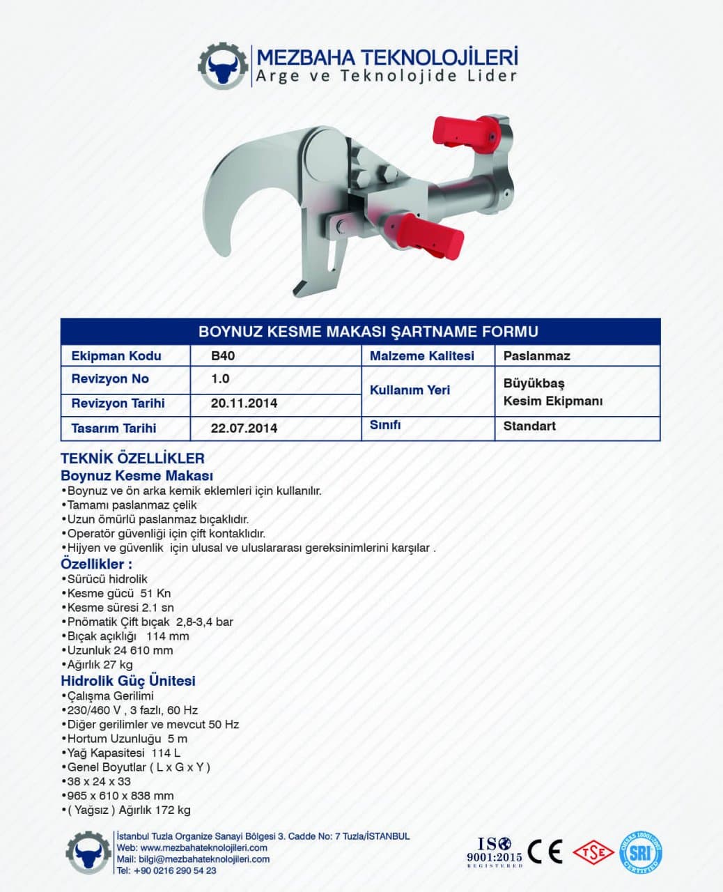 2018 Mezbaha Sistemleri Katalog — Page 65 / 155