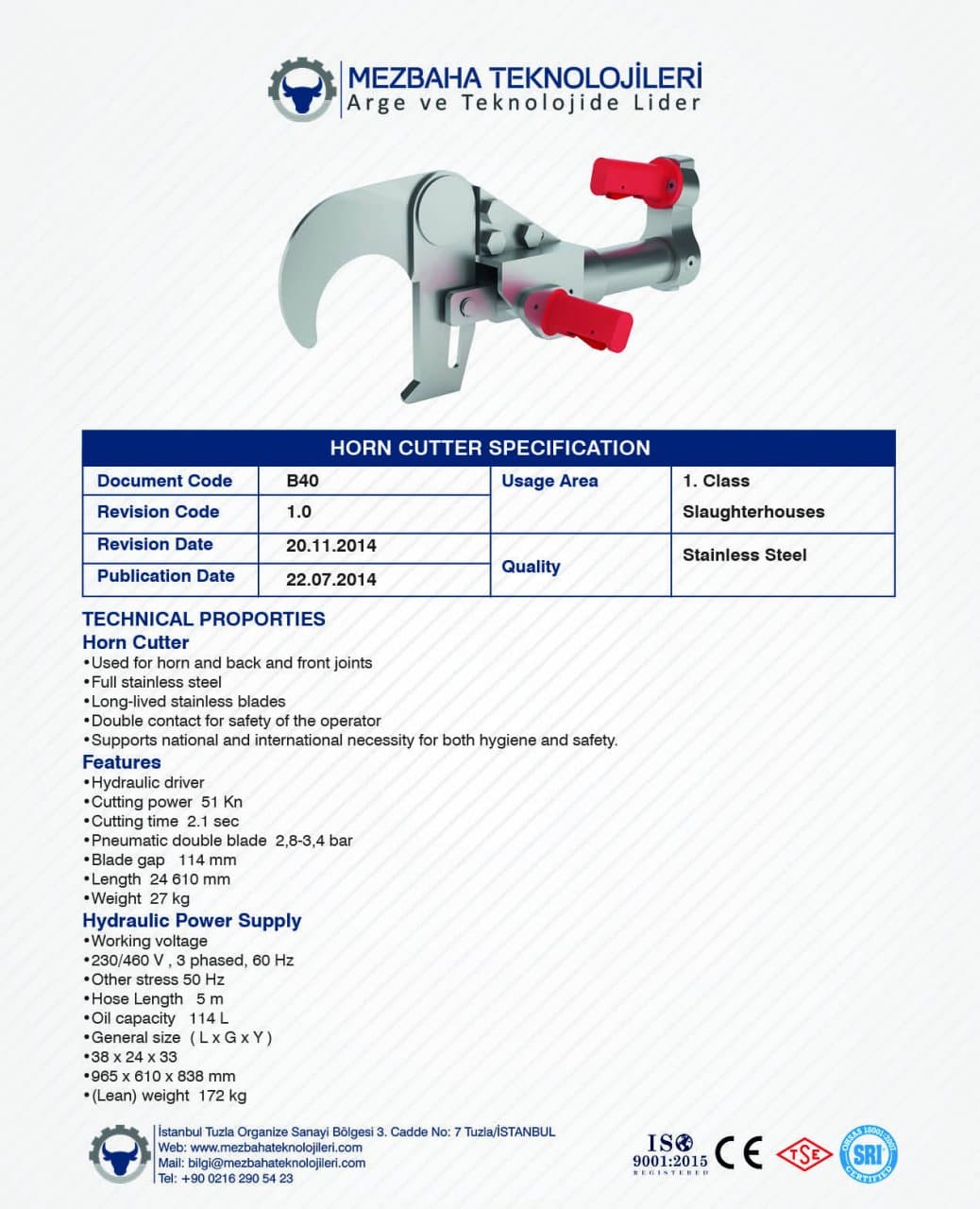 2018 Mezbaha Sistemleri Katalog — Page 66 / 155
