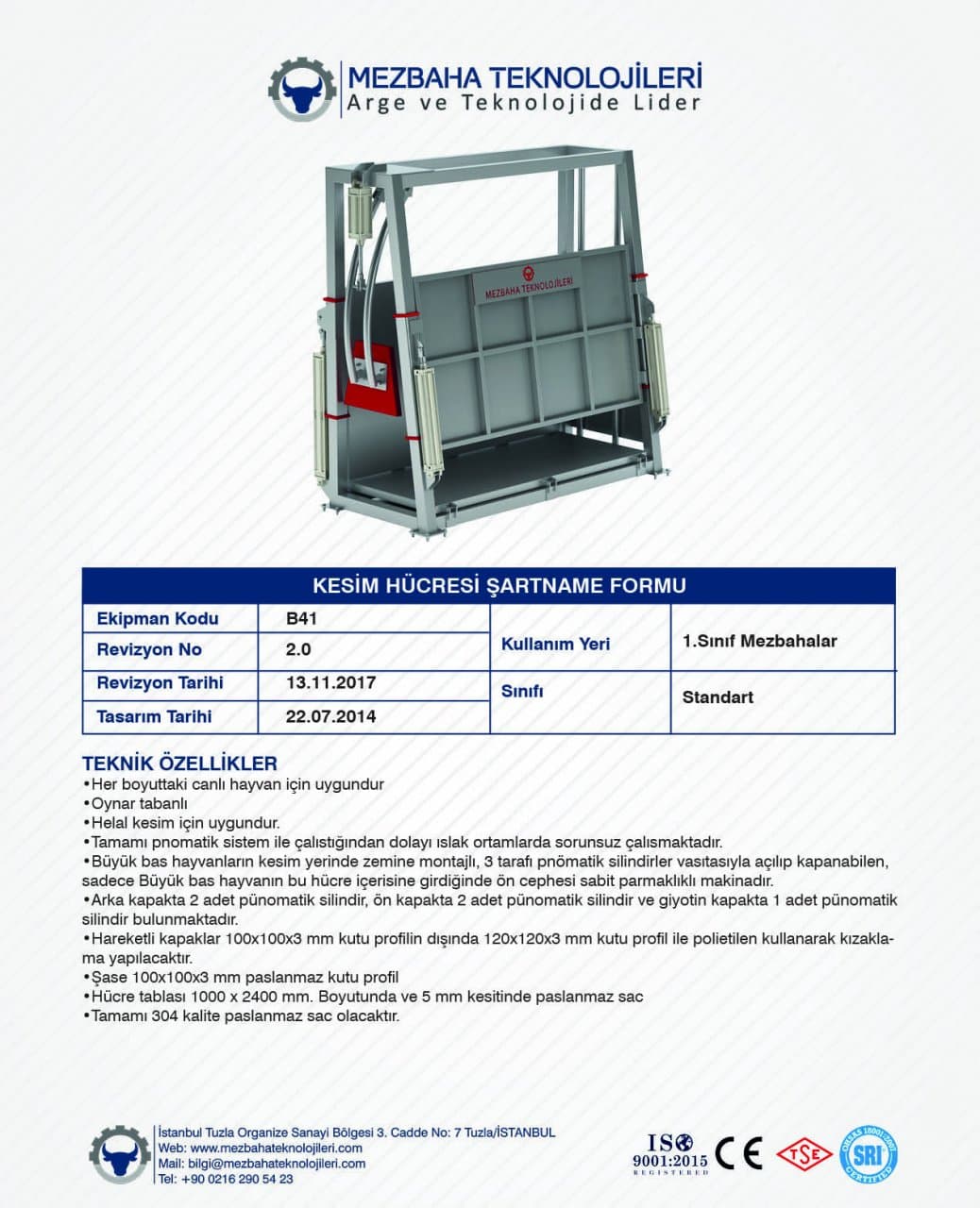 2018 Mezbaha Sistemleri Katalog — Page 67 / 155