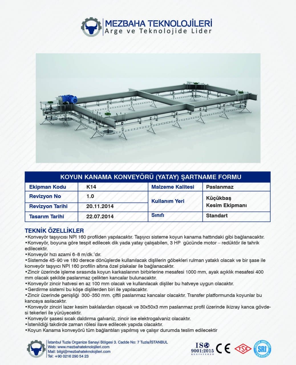 2018 Mezbaha Sistemleri Katalog — Page 93 / 155