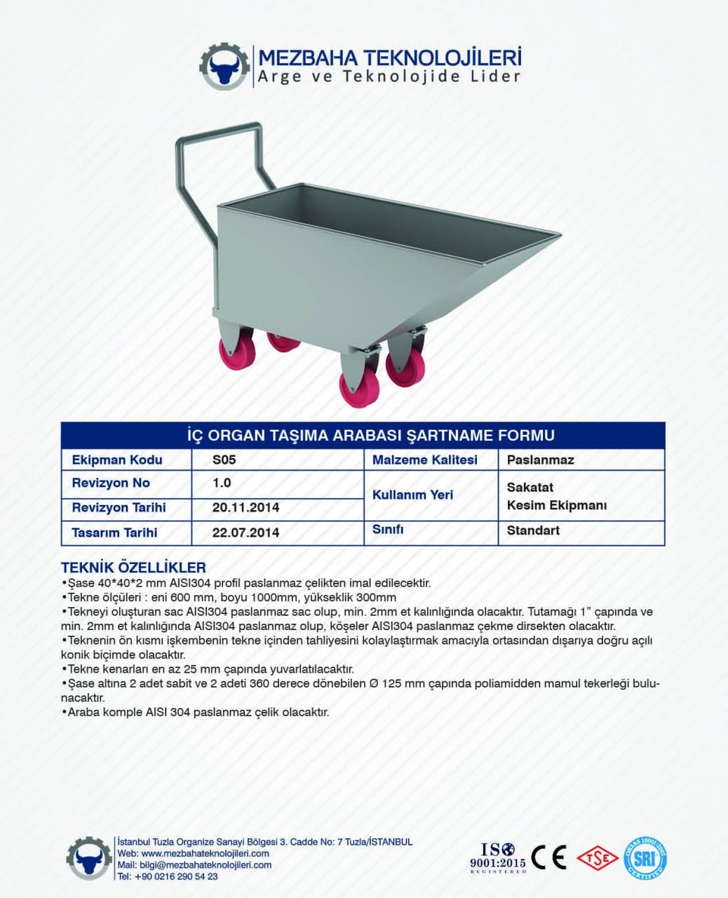 2018 Mezbaha Sistemleri Katalog — Page 97 / 155