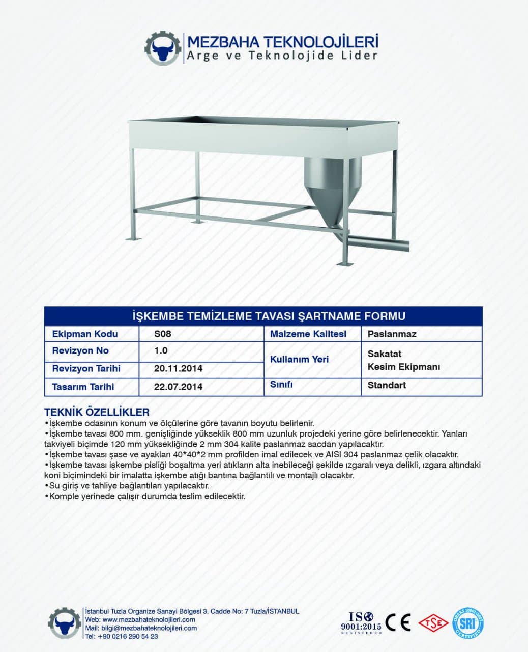 2018 Mezbaha Sistemleri Katalog — Page 101 / 155
