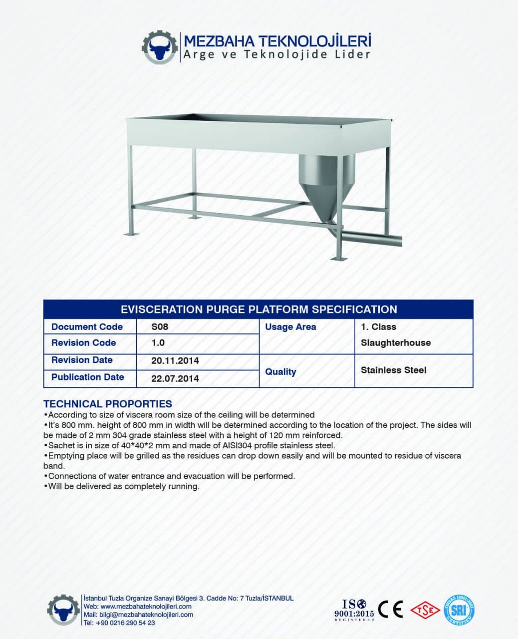 2018 Mezbaha Sistemleri Katalog — Page 102 / 155