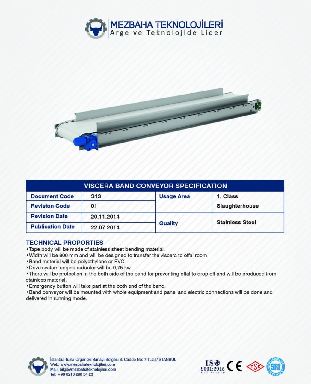 2018 Mezbaha Sistemleri Katalog — Page 106 / 155