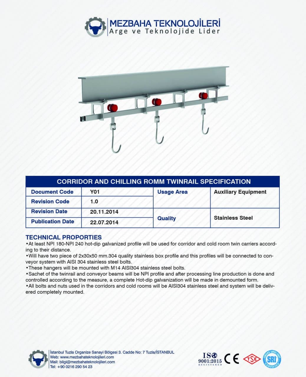 2018 Mezbaha Sistemleri Katalog — Page 114 / 155
