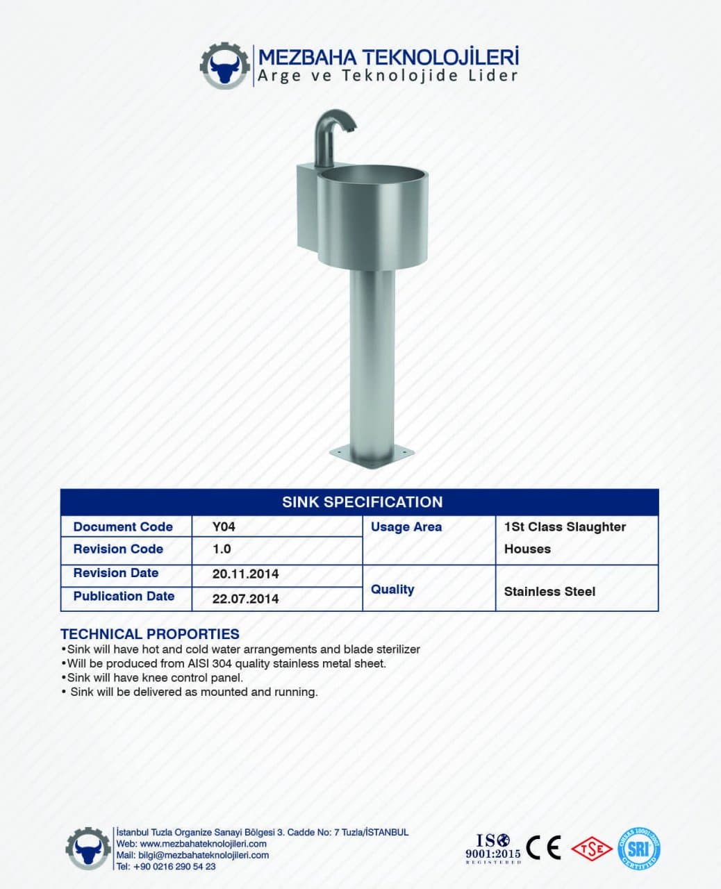 2018 Mezbaha Sistemleri Katalog — Page 116 / 155