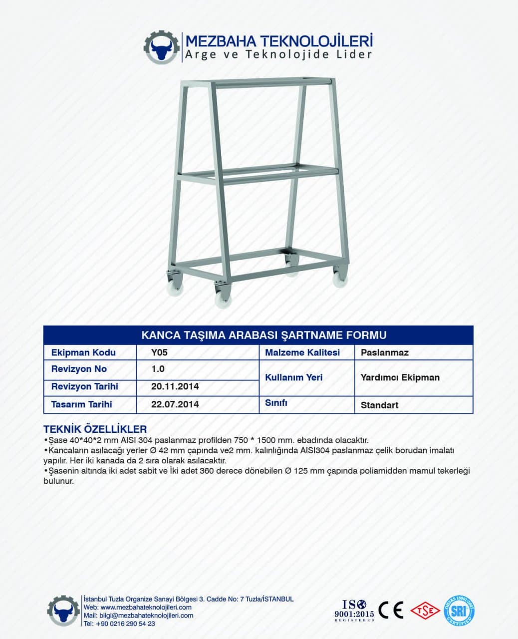 2018 Mezbaha Sistemleri Katalog — Page 117 / 155