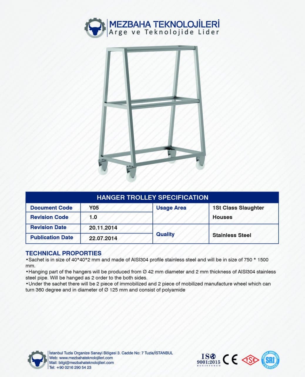2018 Mezbaha Sistemleri Katalog — Page 118 / 155