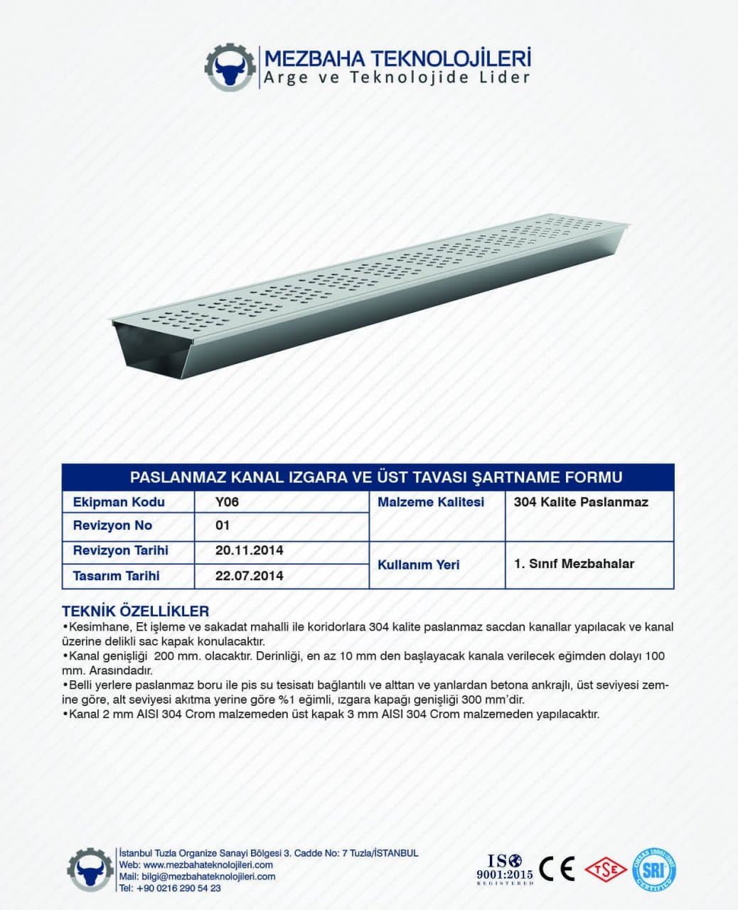 2018 Mezbaha Sistemleri Katalog — Page 119 / 155