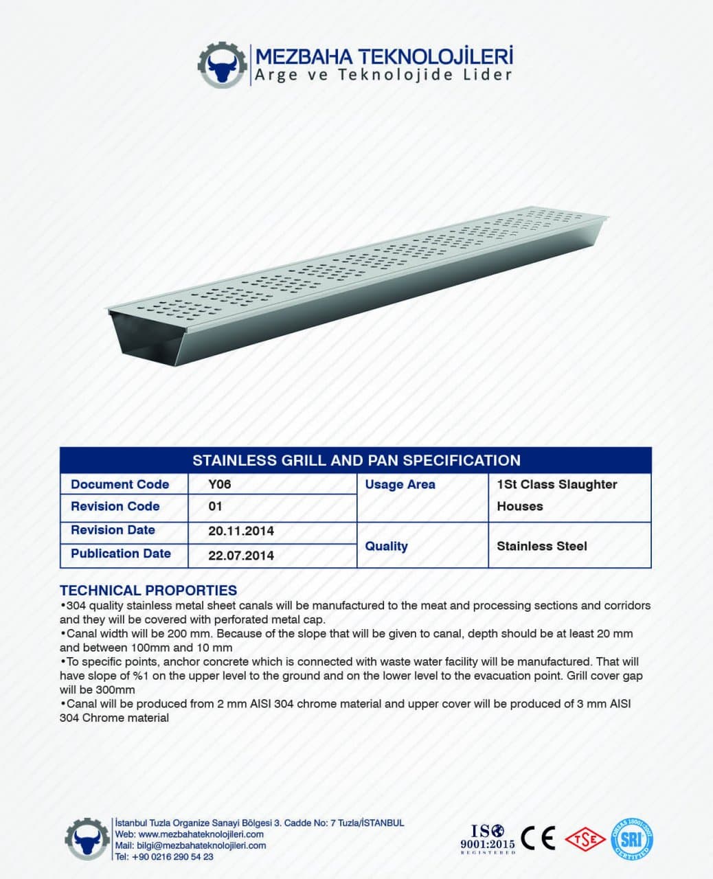 2018 Mezbaha Sistemleri Katalog — Page 120 / 155