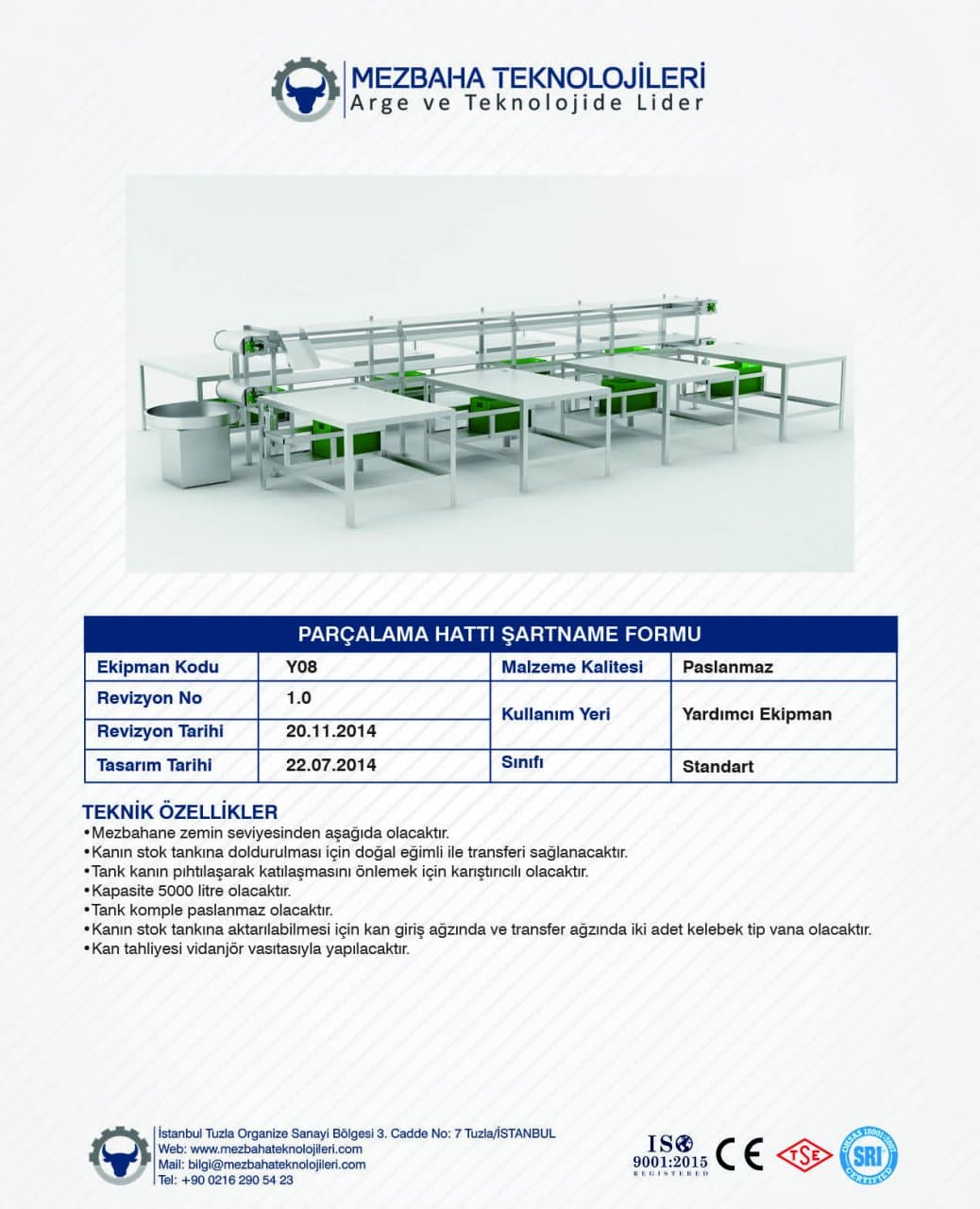 2018 Mezbaha Sistemleri Katalog — Page 123 / 155