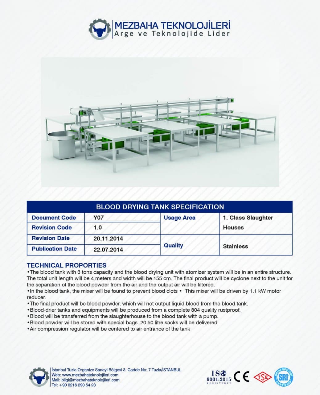 2018 Mezbaha Sistemleri Katalog — Page 124 / 155