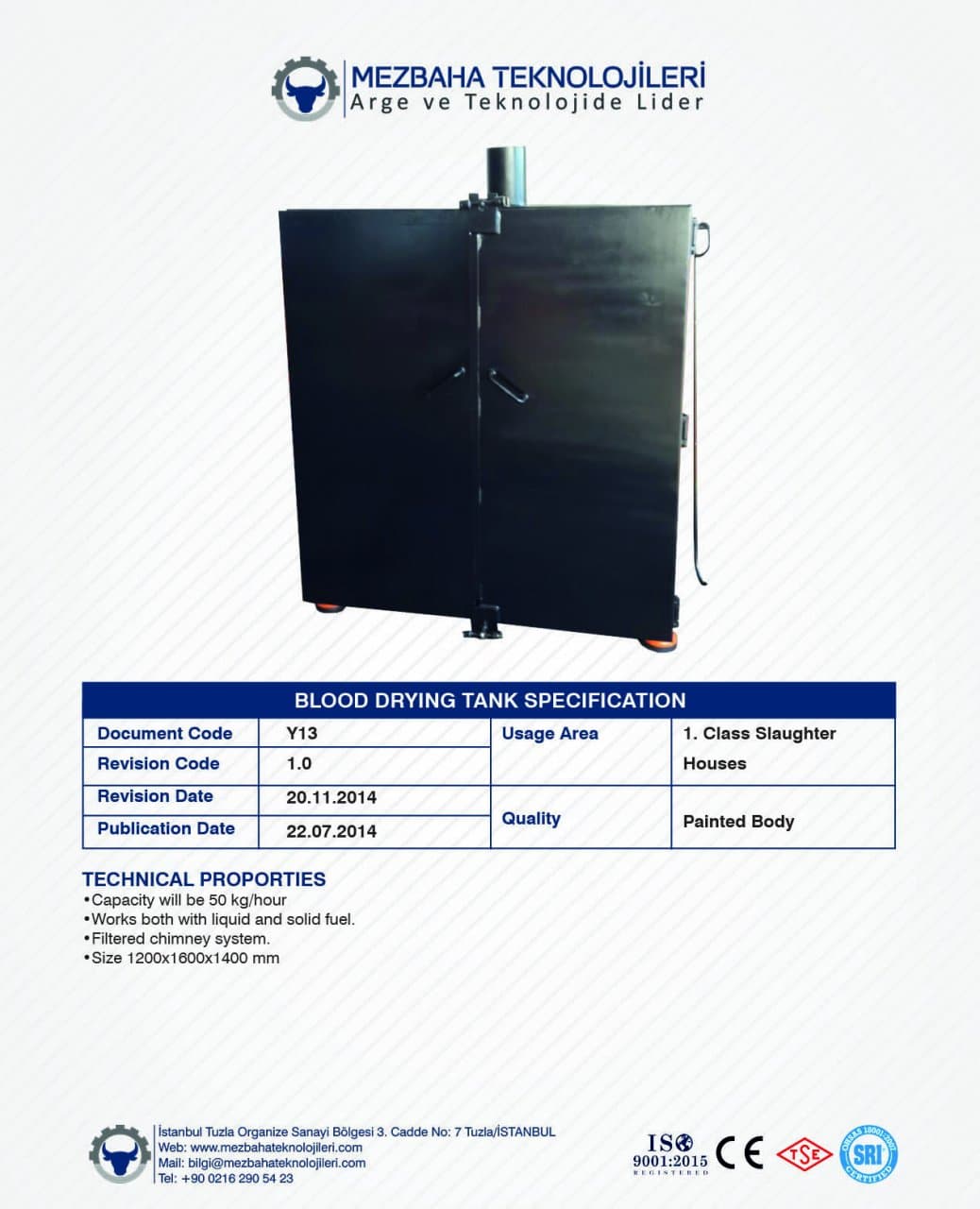 2018 Mezbaha Sistemleri Katalog — Page 128 / 155