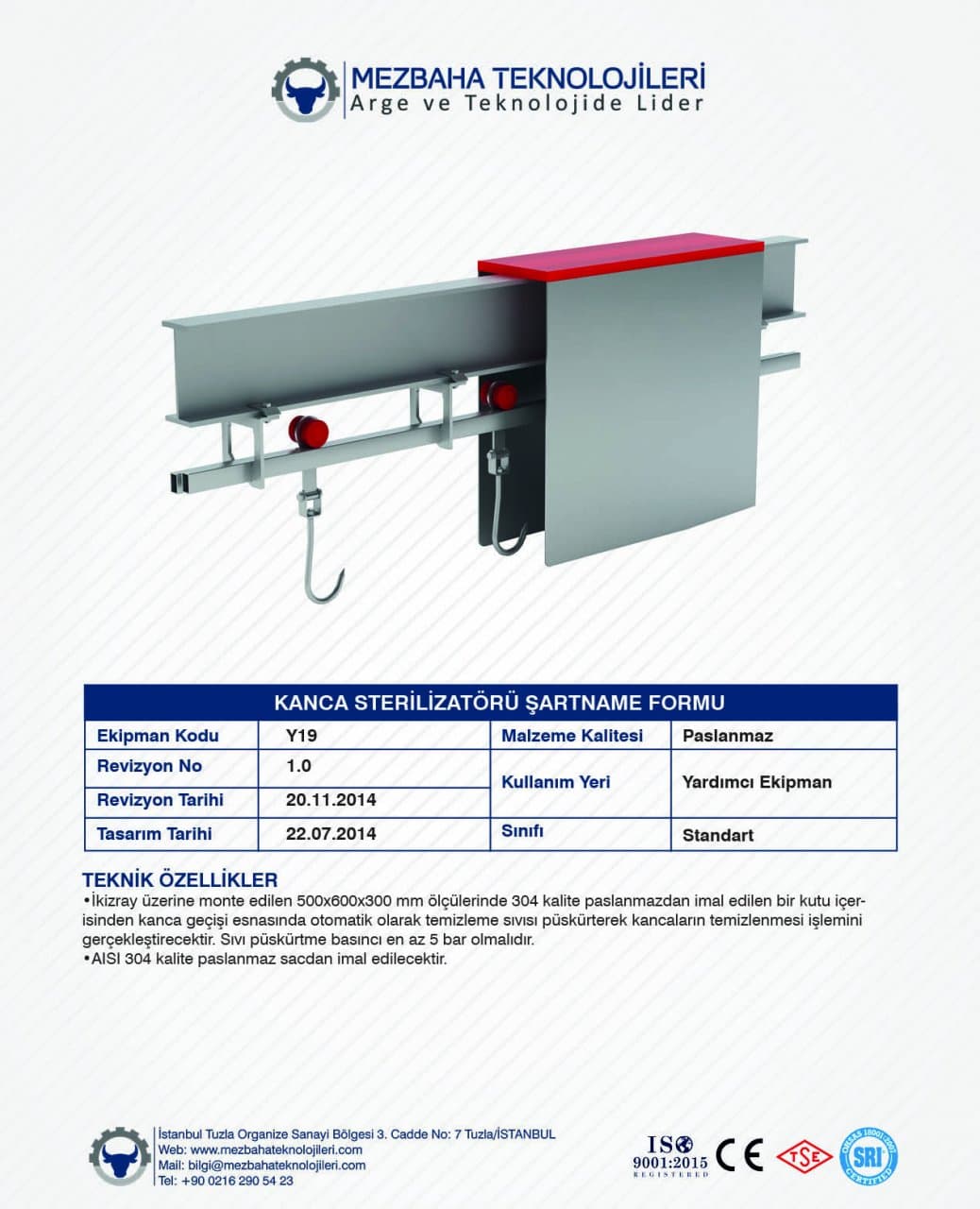 2018 Mezbaha Sistemleri Katalog — Page 133 / 155