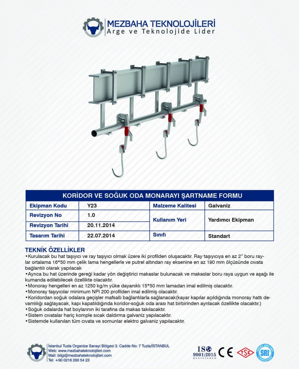 2018 Mezbaha Sistemleri Katalog — Page 137 / 155