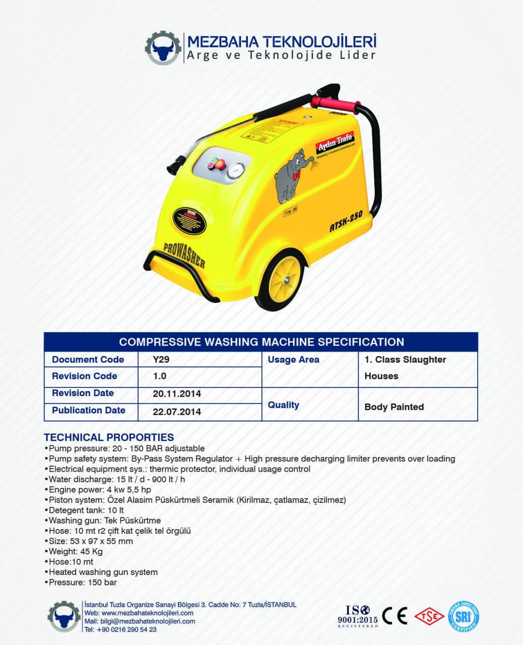 2018 Mezbaha Sistemleri Katalog — Page 140 / 155