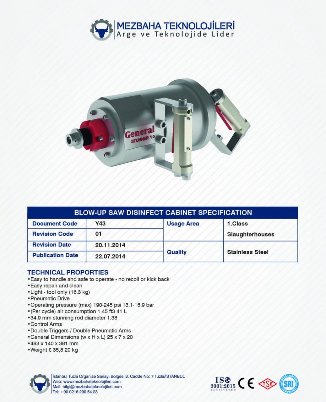 2018 Mezbaha Sistemleri Katalog — Page 146 / 155