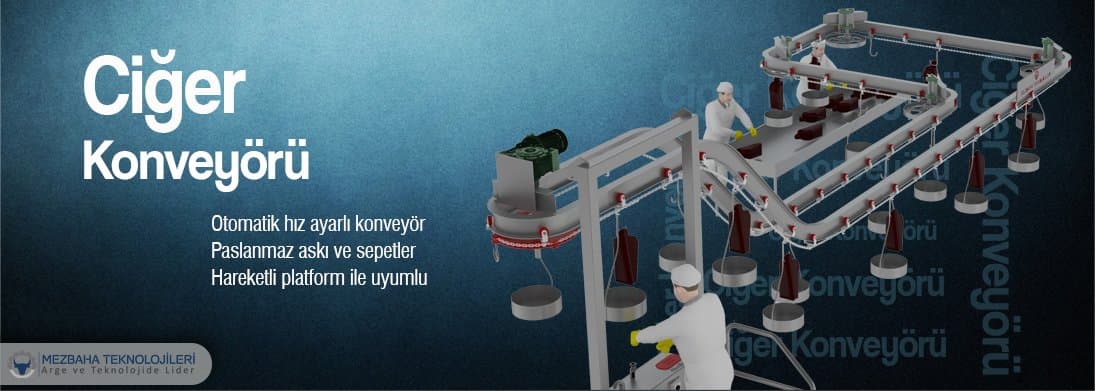 Paslanmaz çelik Ciğer Konveyörü — sığır kesim hattı