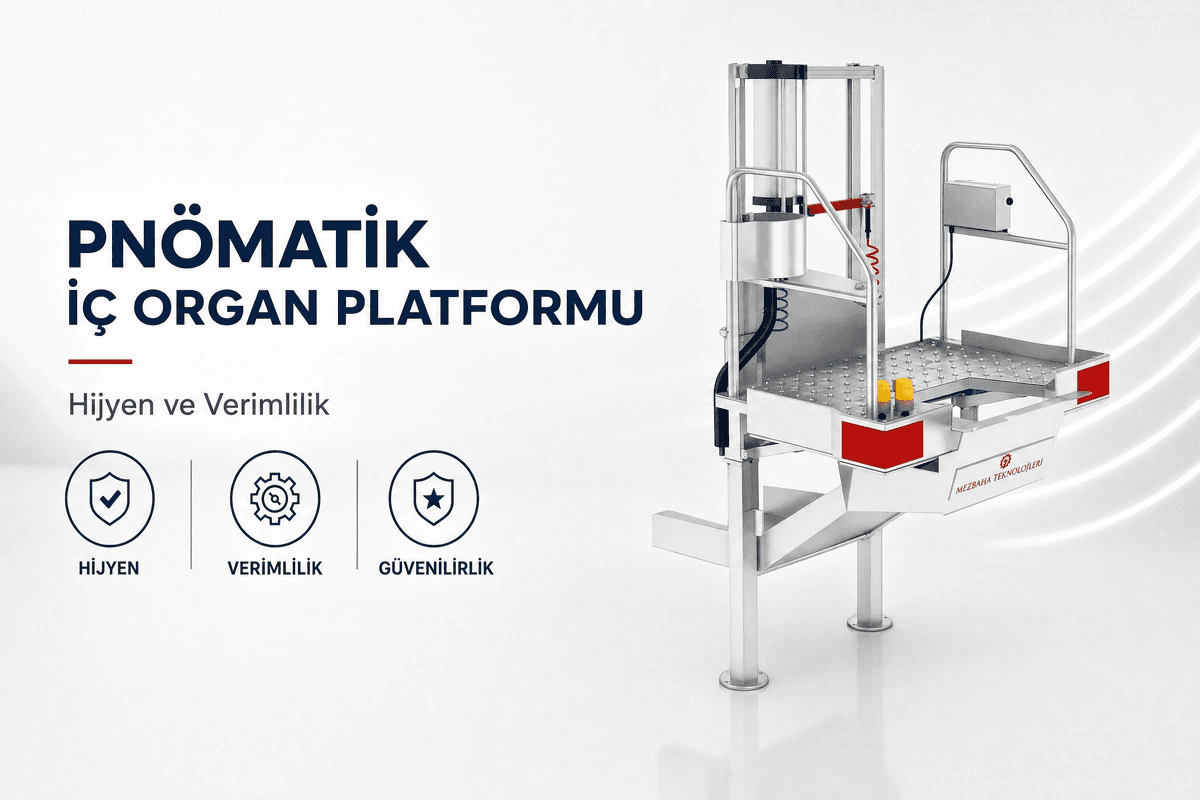 Stainless steel Pneumatic Evisceration Platform — cattle slaughter lines