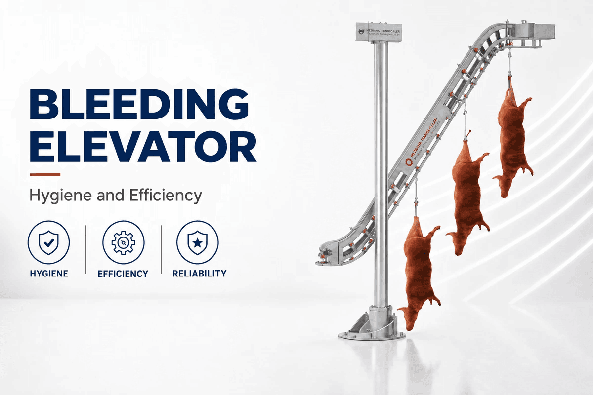 Galvanized steel Cattle Bleeding Elevator — cattle slaughter lines