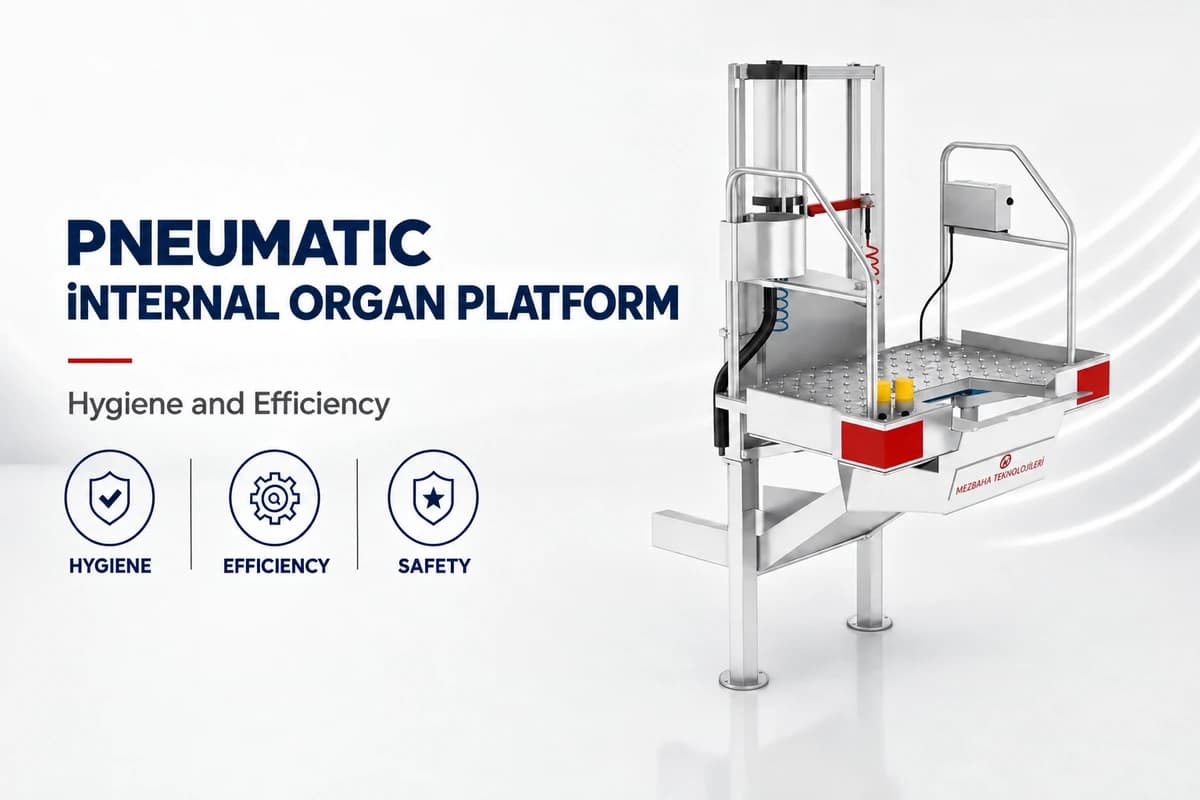 Stainless steel Pneumatic Evisceration Platform — cattle slaughter lines