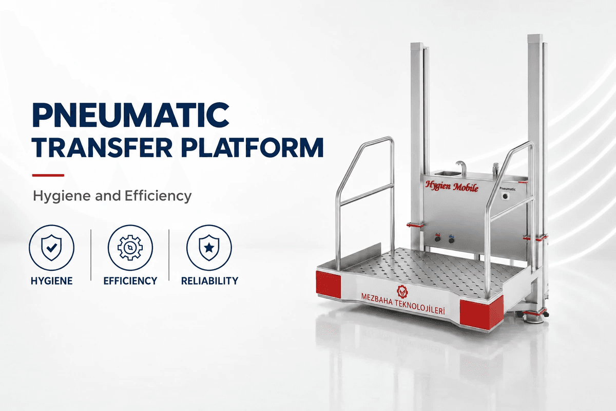 Stainless steel Pneumatic Transferring Platform — cattle slaughter lines