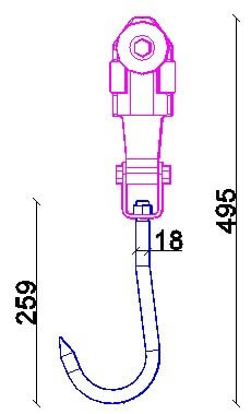 Cattle Processing Twinrail Hook